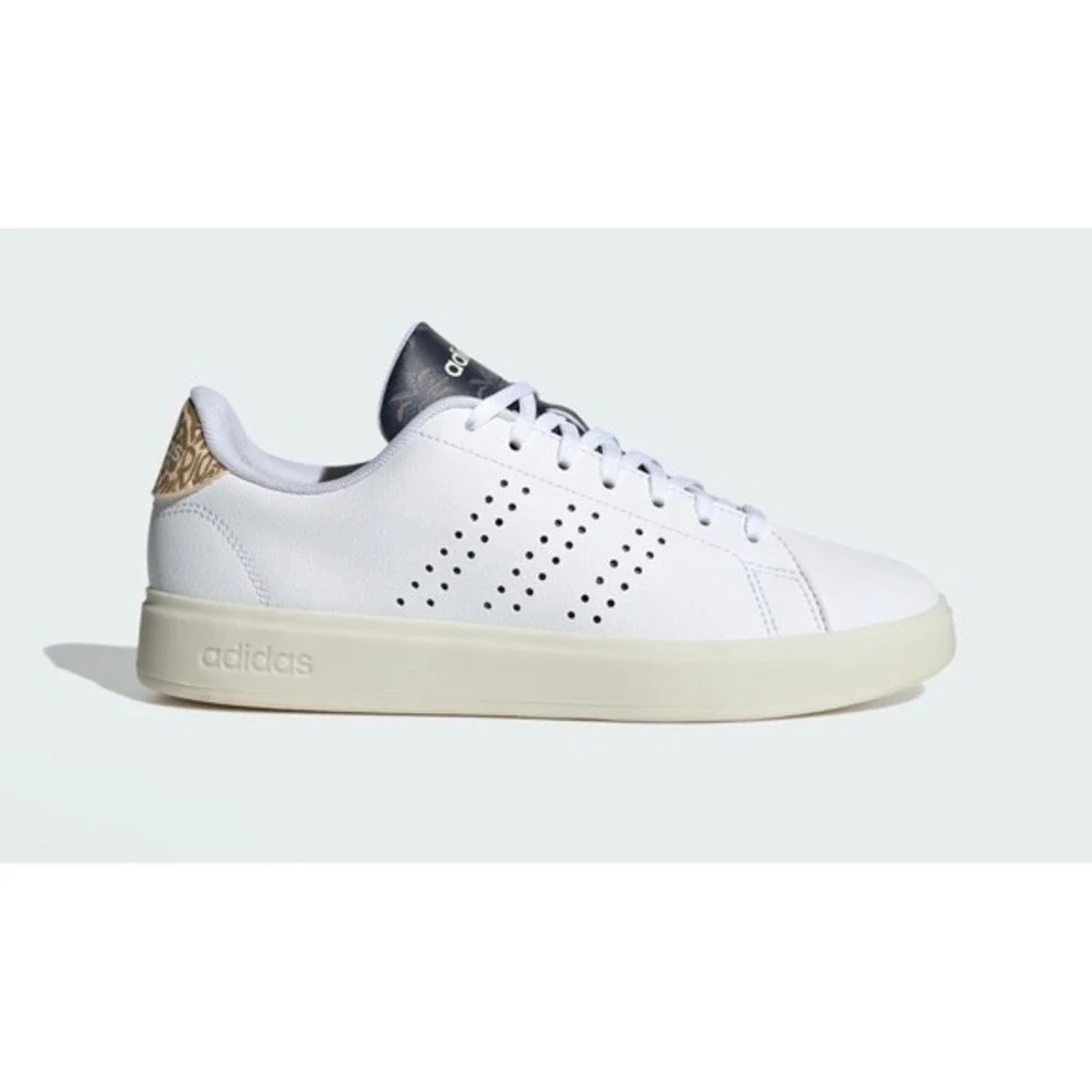 Adidas Advantage 2.0 Court Womens 7.5 White‎ Leopard Leather Sneakers New IG9182